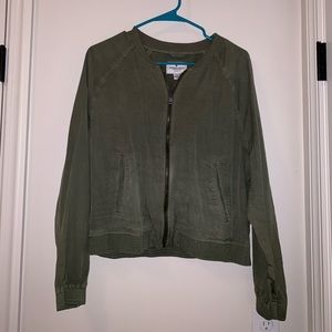 AEO Army Green Canvas Bomber Jacket